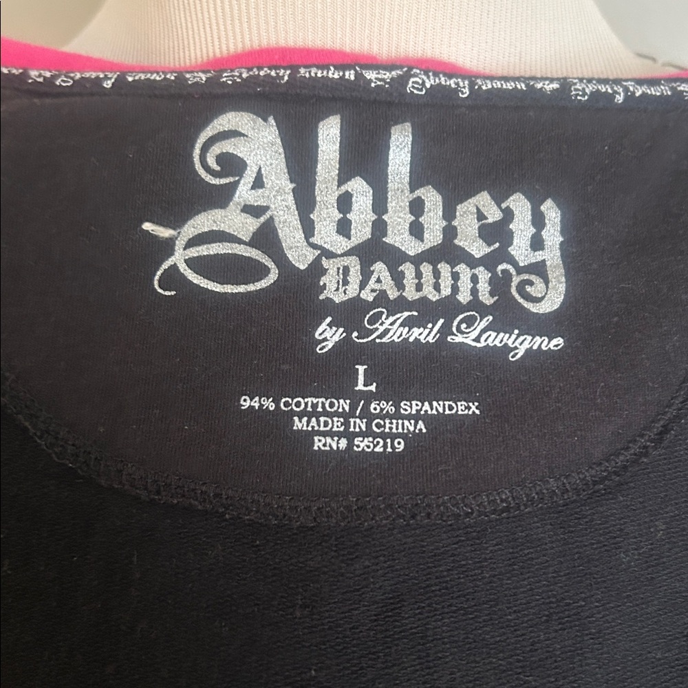Vintage Y2K Black with pink polka dots Abbey Dawn hoodie by Avril Lavigne - Picture 8 of 8